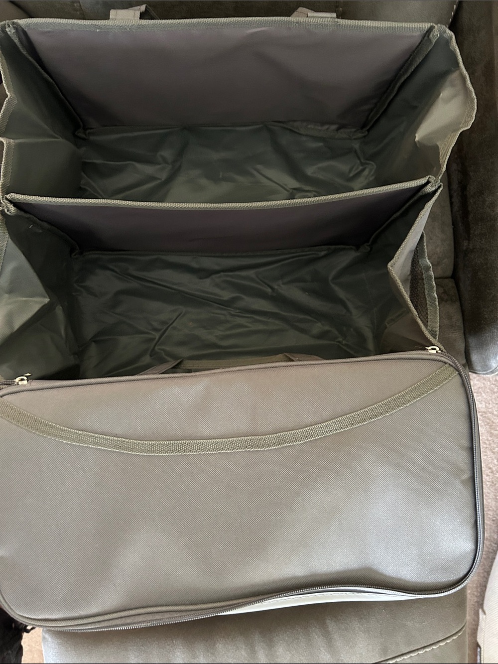 Gray Organizer Tote Bag